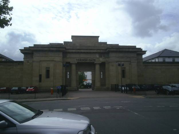 Facade of Derby New County Gaol, Vernon Street 1823-7, with later modifications